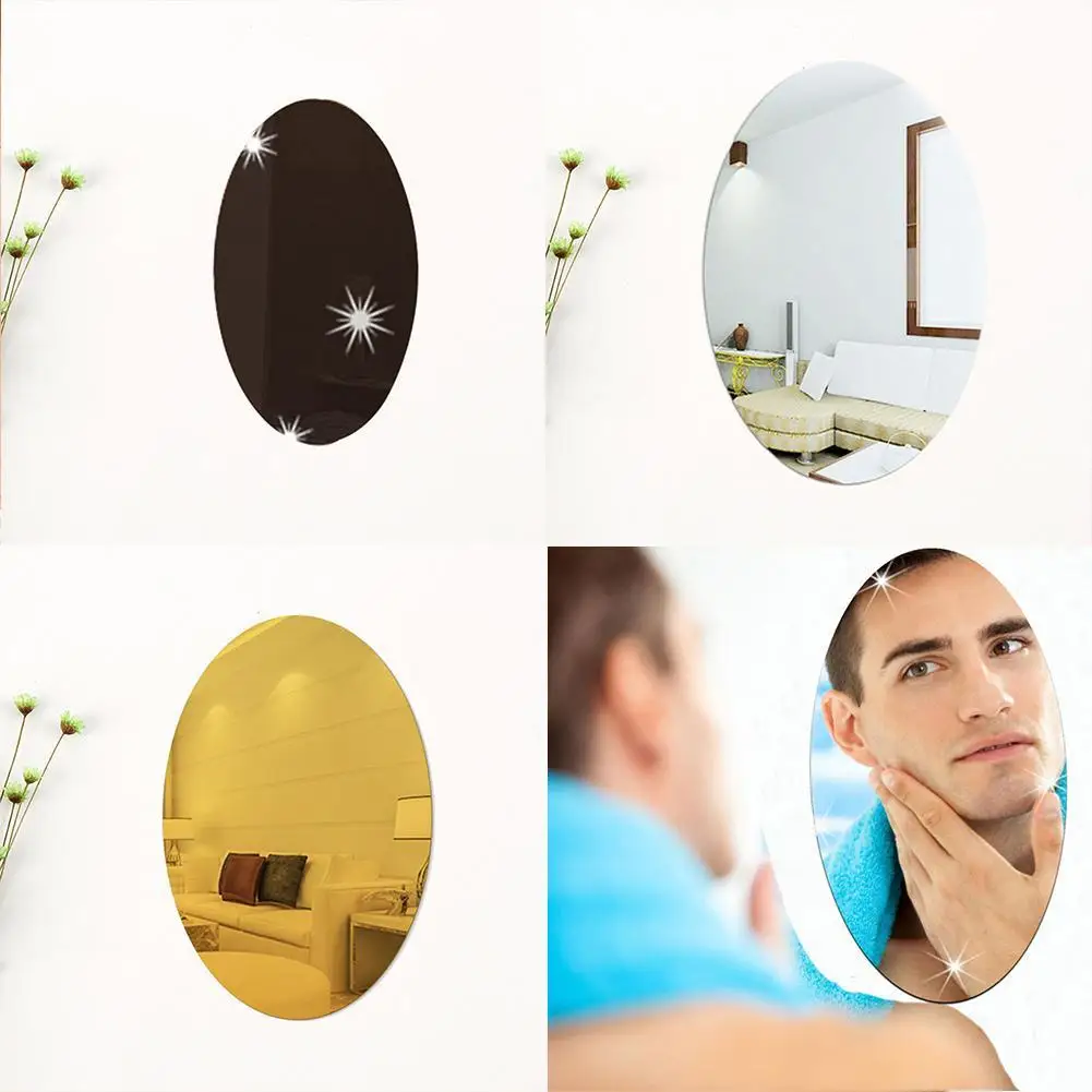 

1PC Wall Mirror Stickers Decorative Wall Mirrors Bathroom Makeup Mirror Stickers Acrylic Dressing Mirror Stickers Home Decor