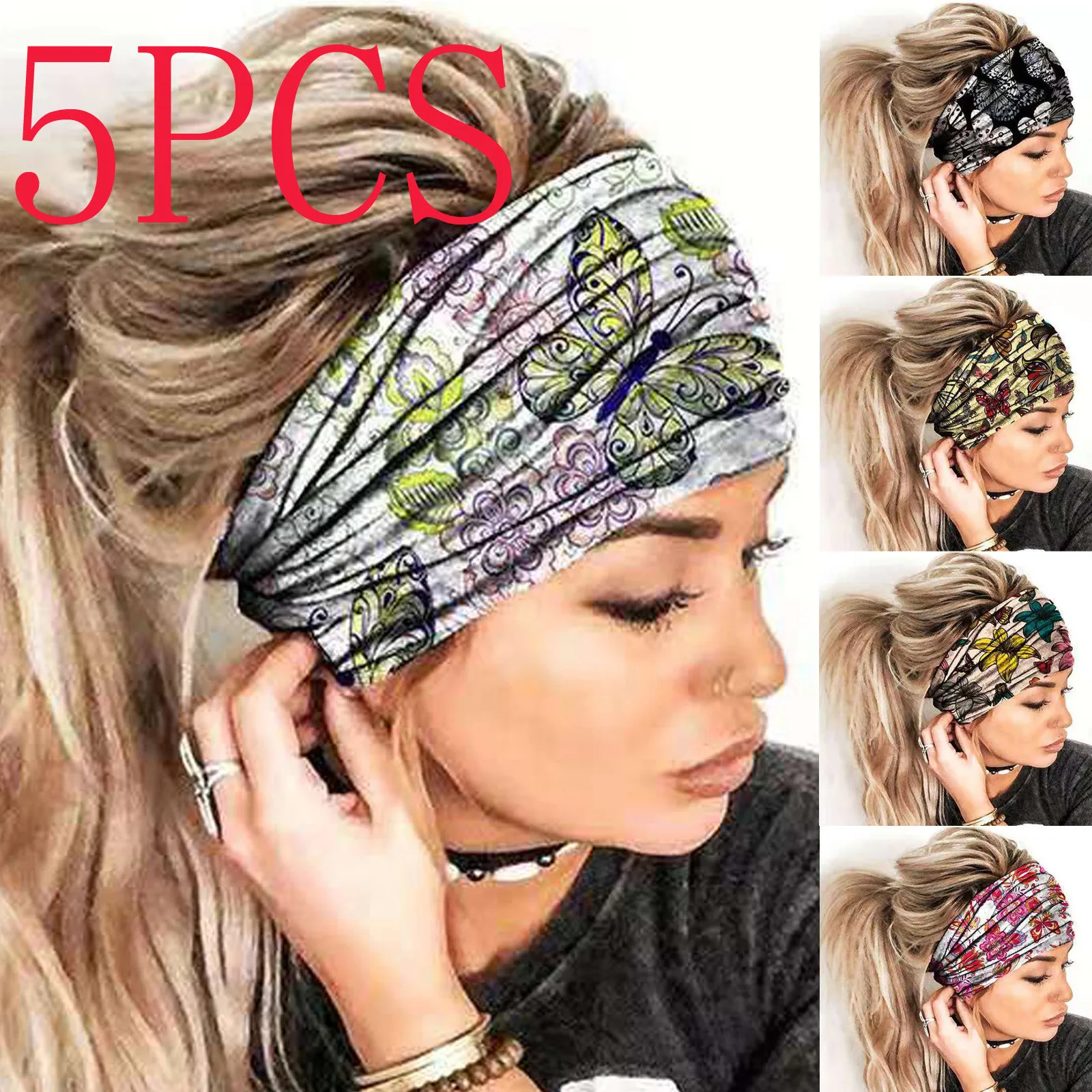 

5pc Ladies Headband Running Fashion Ladies Headband Youth Girl Banda Para El Cabello Para Mujer Bandage Hair Accessories