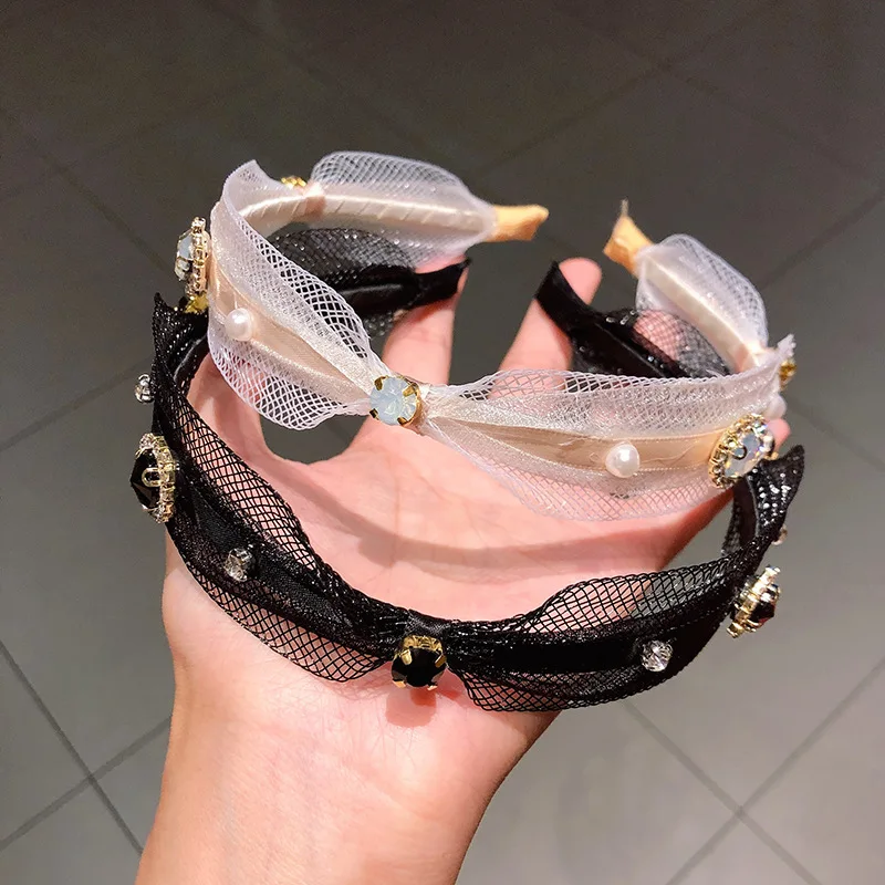 

1 шт, в лоте, красивые женские прессованные повязка на голову с бриллиантами жемчужный обруч для волос женская обмотки мытья лица повязка те...