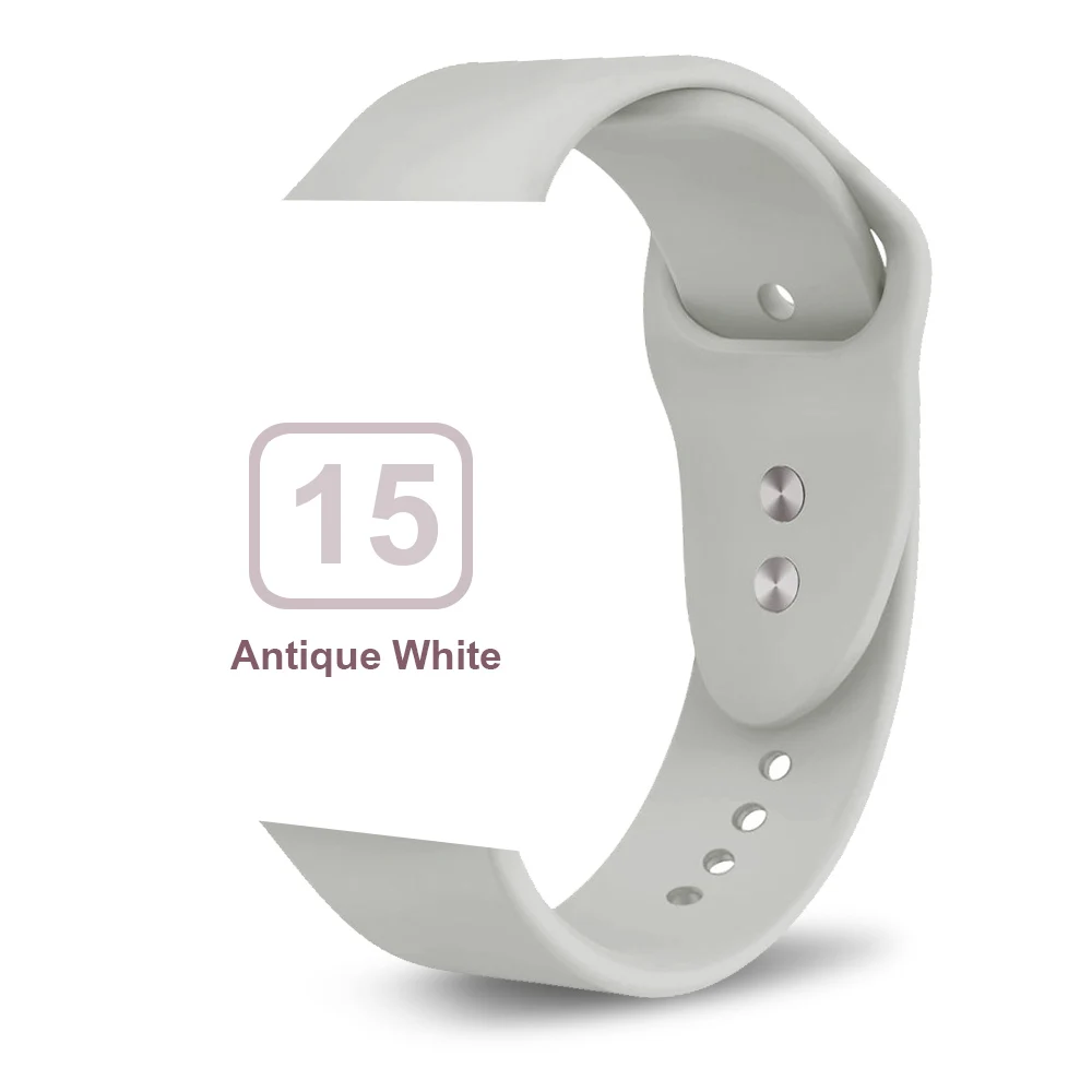 Мягкий силиконовый сменный спортивный ремешок для 38 мм Apple Watch Series1 2 3 4 5 42 мм наручный браслет ремешок для iWatch Sports Edition - Цвет ремешка: Retro white