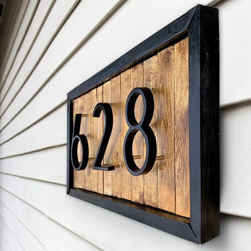 12cm Big 3D Modern House Number Door Home Address Numbers for House Number Digital Door Outdoor Sign Plates 5 Inch.#1 Black