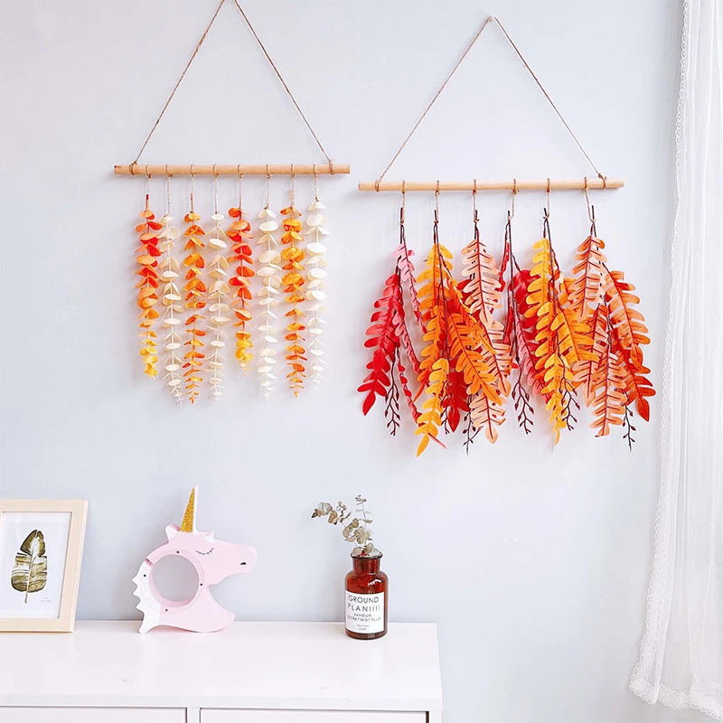 

Симпатичные листья, подвесные украшения, имитация растений, украшение для дома в скандинавском стиле, домашний декор для двери, товары для в...