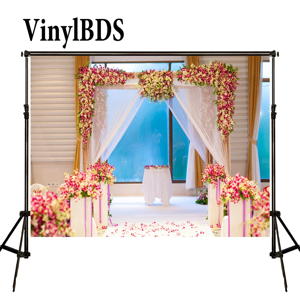 VinylBDS фото фон свадебные фоны цветы пастельный розовый Свадьба Сад свод для