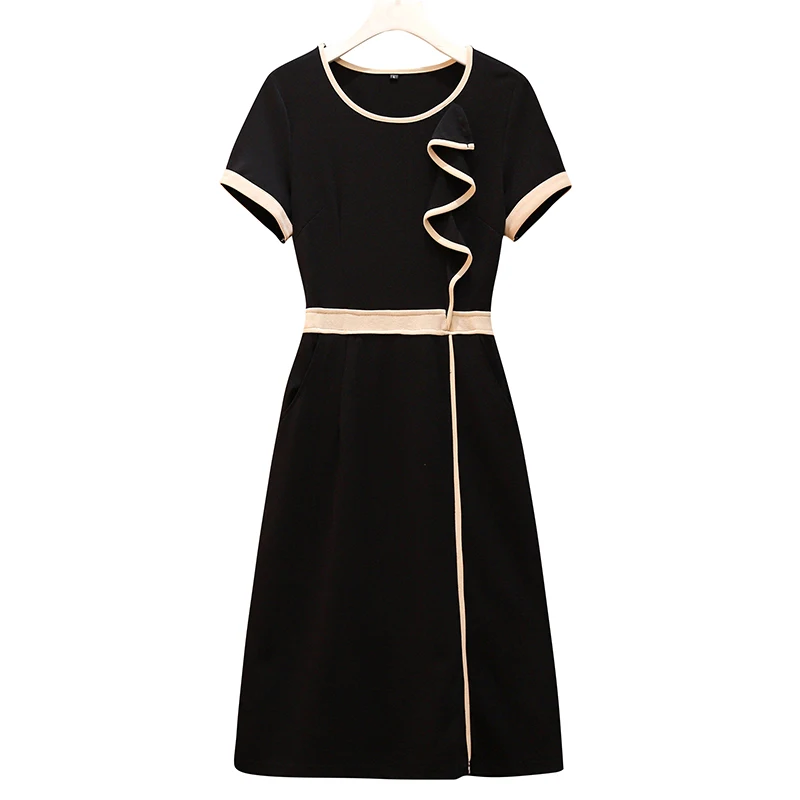 

plus size 5XL Summer short sleeve women dresses ladies irregular patchwork casual dress women 4XL clothing women ruffles vestido