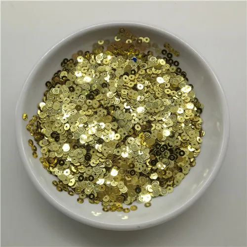 light gold 3 мм круглый плоский AB красочные свободные блестки ремесла одежда свадебное платье украшения Швейные сумки для одежды обувь дизайн ногтей аксессуары - Цвет: light gold