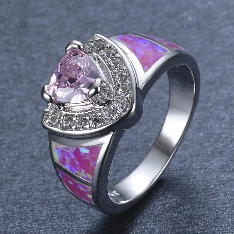 Ювелирные Изделия Bague Ringen S925, кольца для женщин, роскошные великолепные кольца с розовым опалом и цирконием для вечеринок, свадеб, подарок на день рождения, размер 6, 7,8, 9