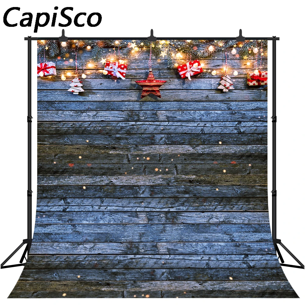 Рождественский фон для фотосъемки деревянный Рождественское украшение детской