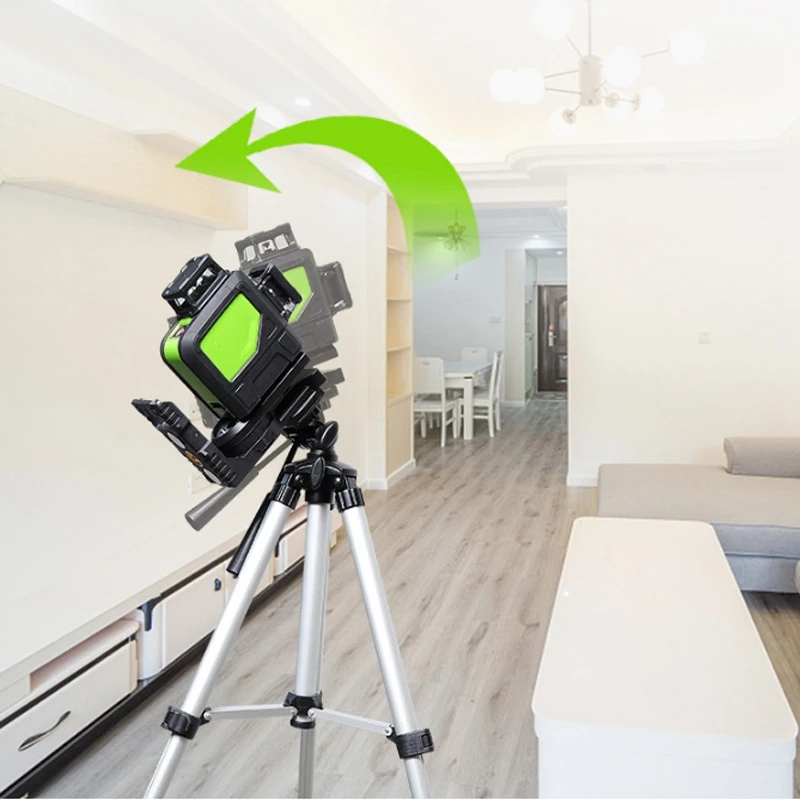 8-линейный зеленый перекрестный лазерный уровень вращение на 360 градусов +