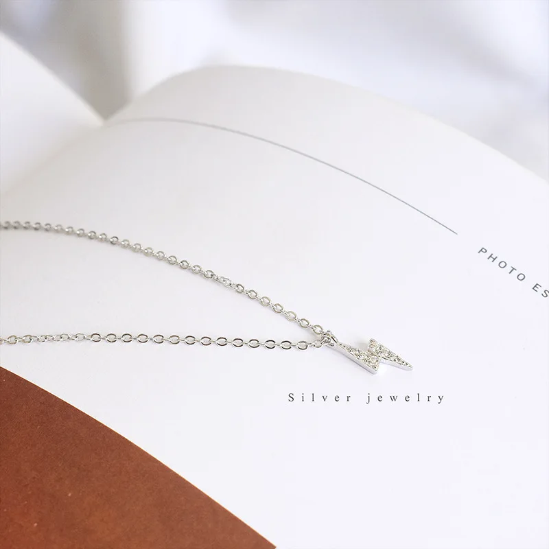 Женское ожерелье из серебра 925 пробы с подвеской-молнией | Украшения и аксессуары