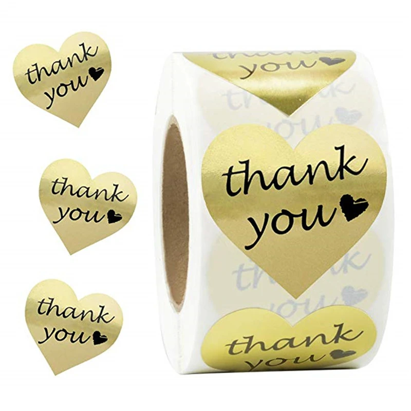 

500pcs Gold Thank You Stickers Seal Labels Gift Packaging Exquisite Labels Stickers Scrapbooking Decoration Stationery Stickers
