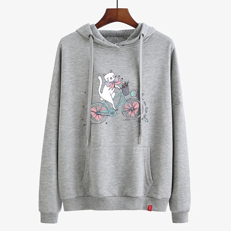 

2020 New Hoodies Women Printed Hoodie Female Hooded Oversized Pocket Pullovers Korean Style Clothes Autumn Loose Tops 77