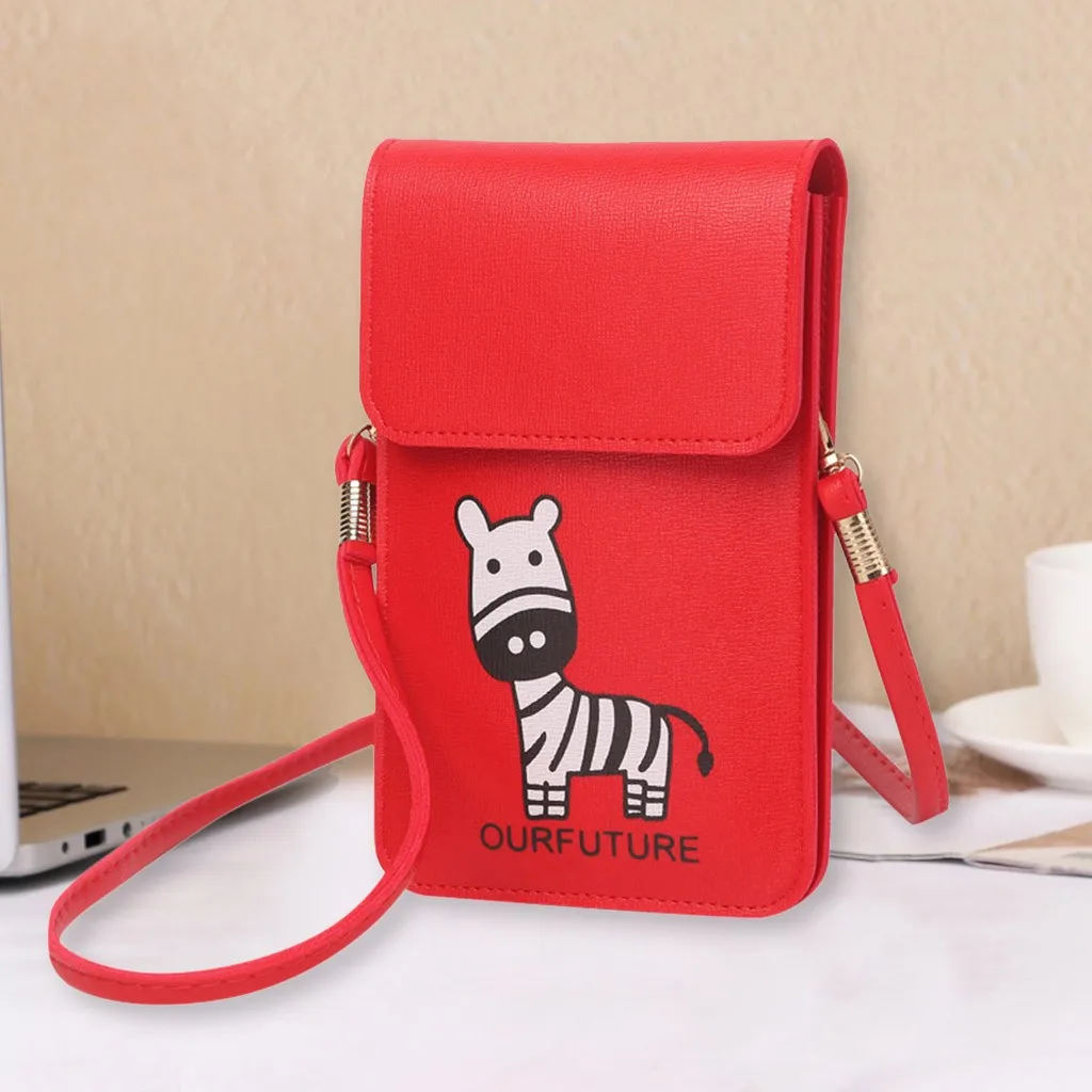 Женская сумка для телефона сменная кожаная через плечо миниатюрная с кошачьими