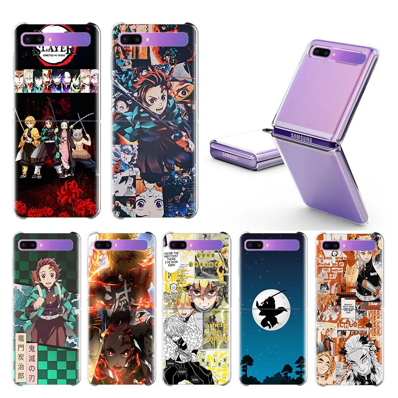 

Demon Slayer Kimetsu Anime Case For Samsung Galaxy Z Flip 3 5G Hard PC Phone Coque Split Folding Capas Clear Plistic ZFlip