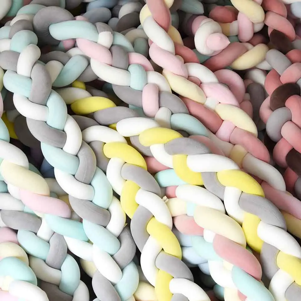 2 м ручной работы для Nodic узел новорожденного кровать бампер длинная плетеная