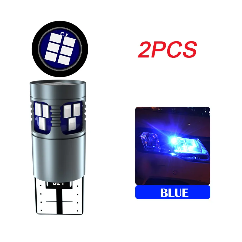 Blue 2 шт. T10 Led W5W Canbus декодирования белый цвет желтый, синий; размеры 34–43 168 194 лампы Габаритные огни для Audi A1 A3 A4 A5 A6 A7 C5 C6 Q7 R8 - Испускаемый цвет: Blue