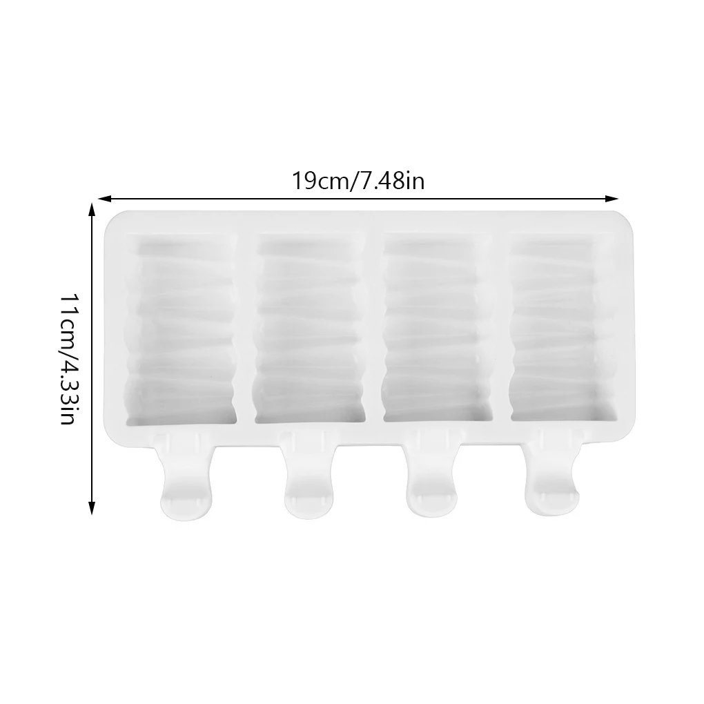 

Silicone Ice Cream Mold DIY Homemade Popsicle Molds 4 Grids Chocolate Maker Tray Silicone Non-stick Ice Cream Mould