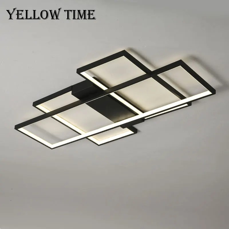 Plafonnier Led au design moderne, disponible en noir et en blanc, luminaire décoratif de plafond, idéal pour un salon, une salle à manger ou une cuisine