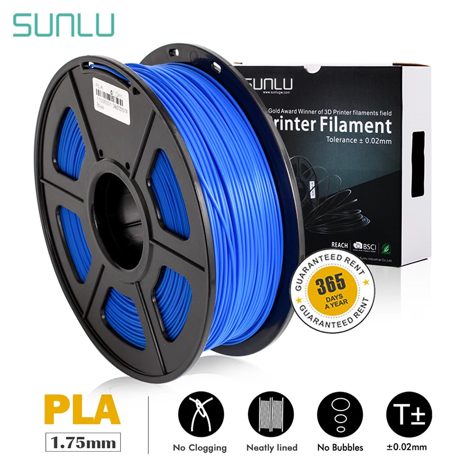 SUNLU PLA 3d нити 1 75 мм темно в свечение 3D печать Материал Пластик флуоресценции