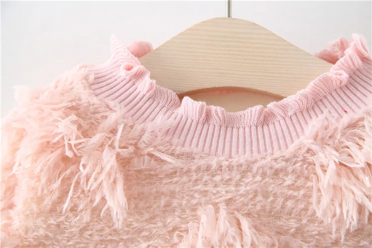 Зимний свитер для маленьких девочек модная верхняя одежда из плотного бархата