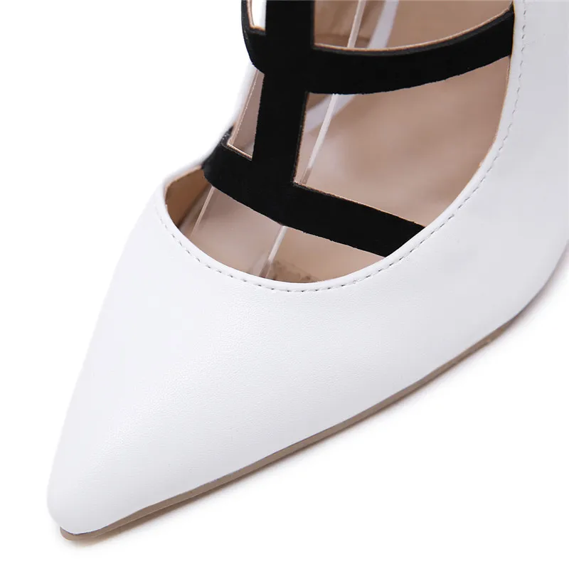 Женские летние туфли на шпильке 12 см модные пикантные сандалии с острым носком