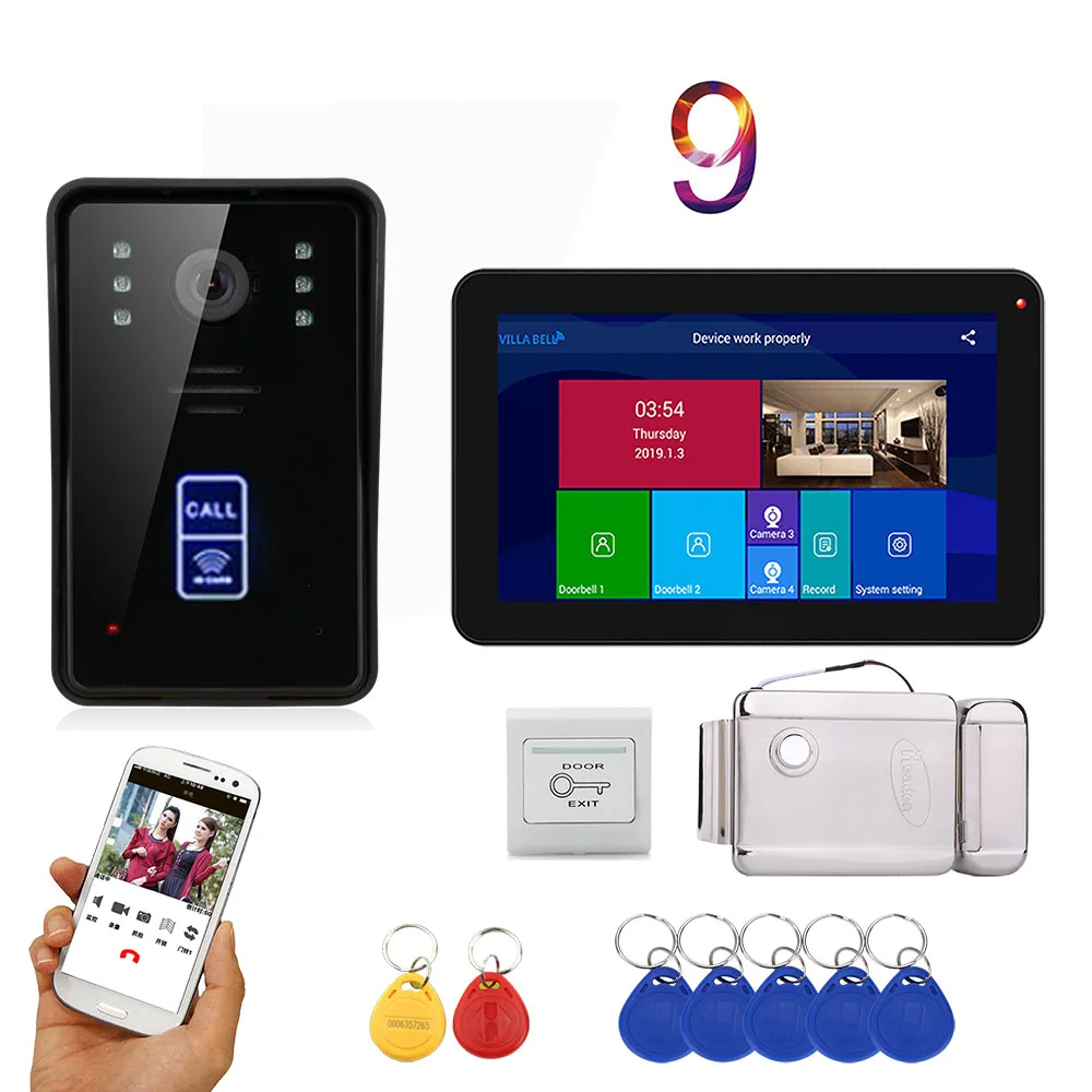 Видеодомофон с управлением через приложение система связи дверным звонком и