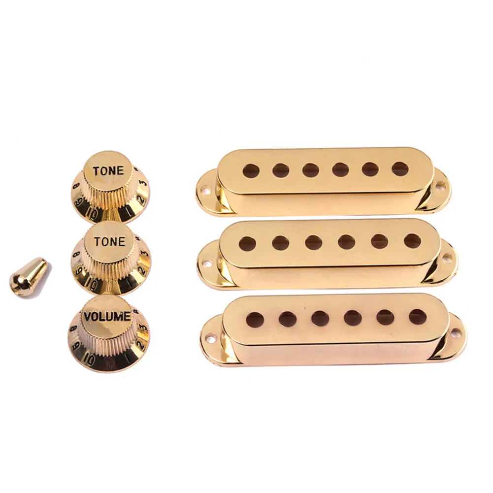 Позолоченная крышка для 3 одиночных катушек + ручки фотоэлемент крыла Stratocaster