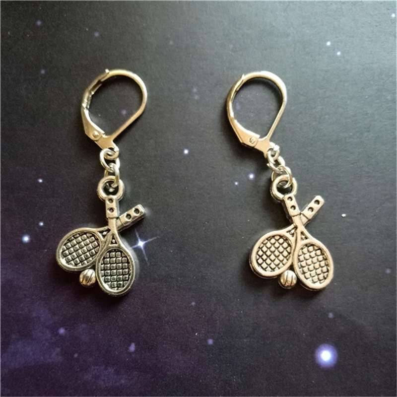 Теннисные левербэк серьги теннисные с ракеткой теннисная подвеска в виде