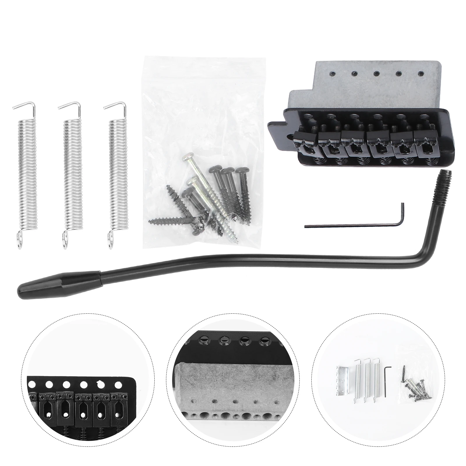 

GA205 Left Handed 6 String Flat ST Saddle Single Tremolo Bridge System For Electric Guitar Accessories Parts Screw-In Arm Silver