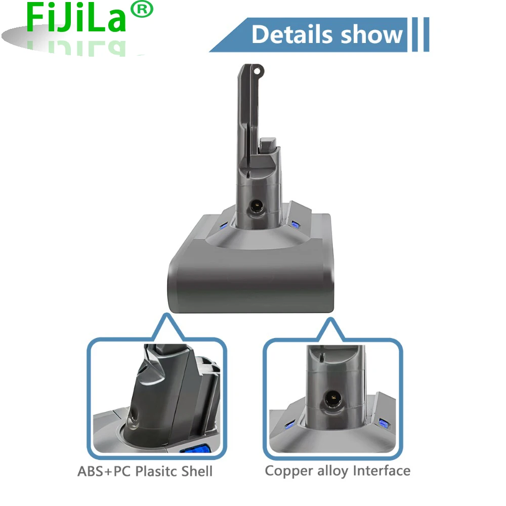 

6800mAh 21.6V Battery For Dyson V8 Battery for Dyson V8 Absolute /Fluffy/Animal/ Li-ion Vacuum Cleaner rechargeable Battery L50