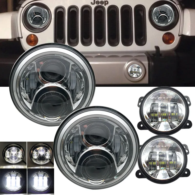 60w sliver combo3 Черный 2 шт. 90 Вт H4 7 дюймов светодиодный головной светильник с парой 4 ''30 Вт передний бампер светодиодный противотуманный светильник противотуманная фара для AM General Hummer 1992~ 2001 - Цвет: 60w sliver combo3