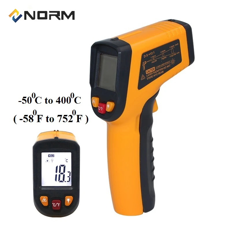 Norm 400600 градусов Бесконтактный цифровой инфракрасный термометр, термометр для приготовления пищи