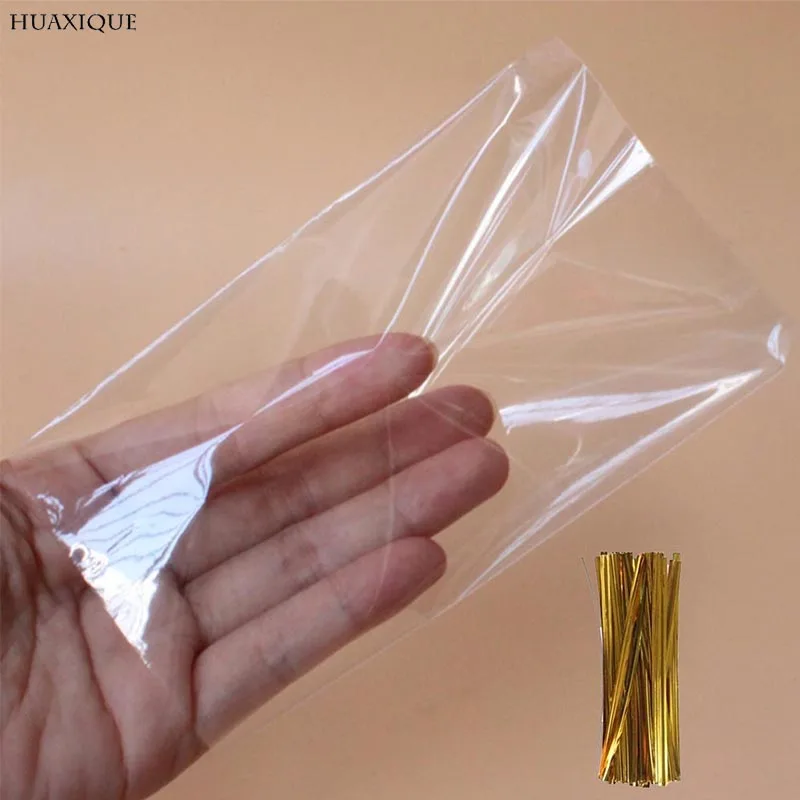 100 шт. прозрачный Пластик сумка леденец на палочке пакеты для печенья ясно из