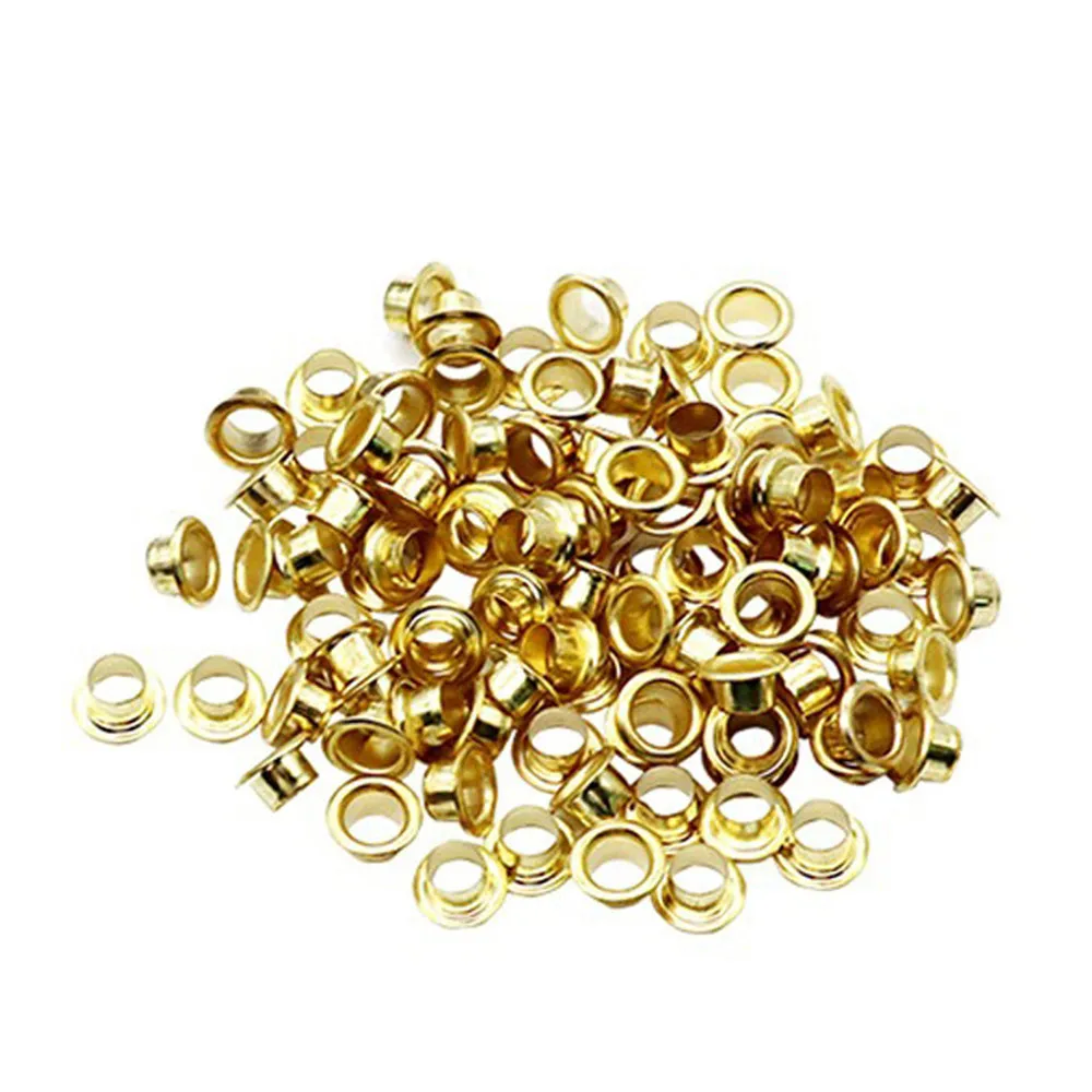 

Eyelets 100 PCS 4mm Titanium Eyelets Washer Leather DIY Shoes Cloth Craft Repair Gold Grommet 2021 New Cloth Craft Repair Gromme