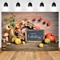 happy thanksgiving backdrop autumn pumpkin flower wood vinyl photography background harvest party banner photo booth decoration