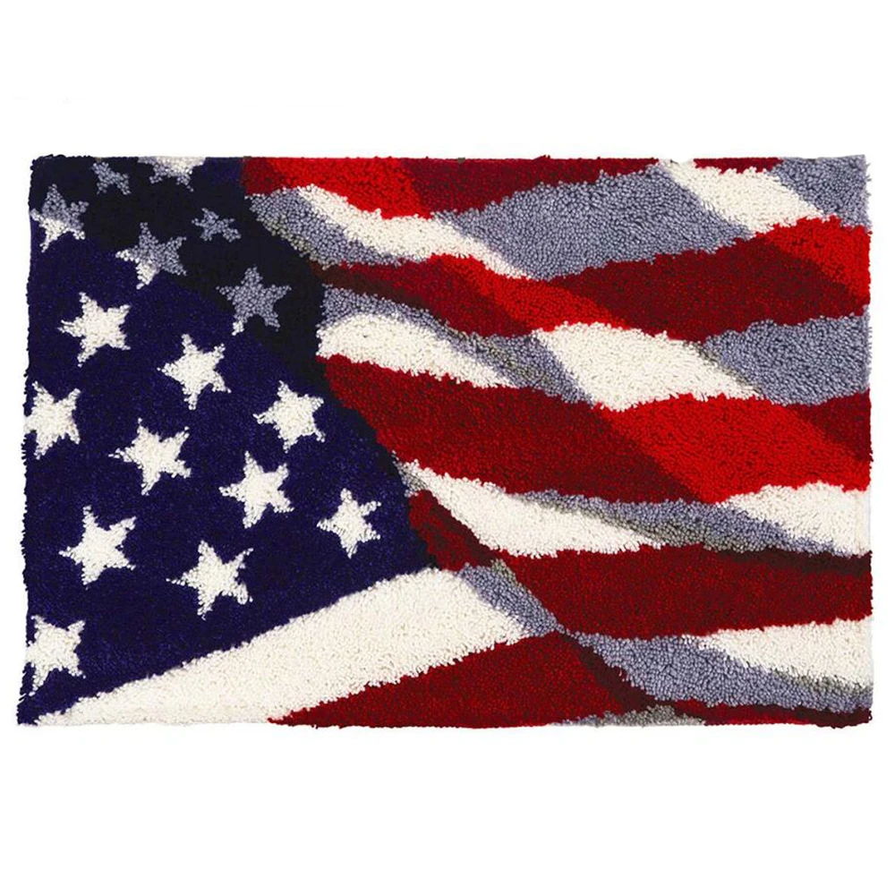 Крюк с защелкой ковер Наборы для взрослых принтом американского флага холст DIY