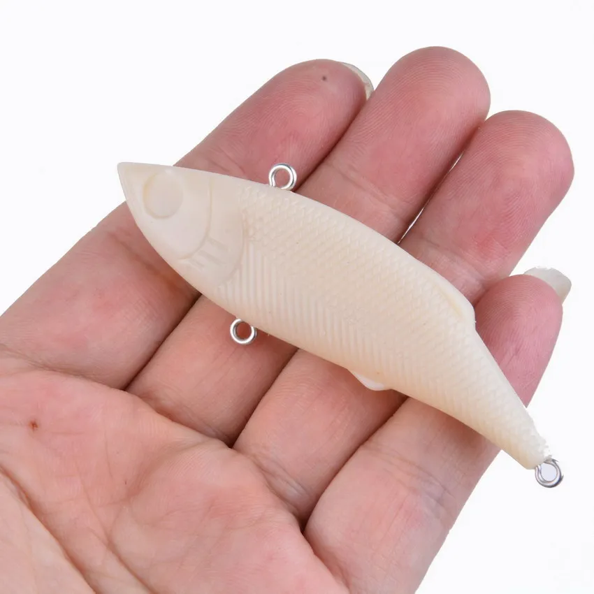 20 штук 7 5 см DIY Неокрашенный Рыбалка Тонущая приманка безгубого твердая Vib для