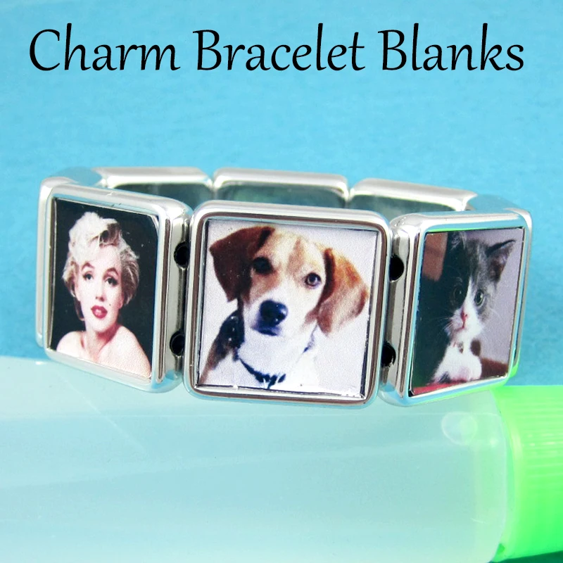 50 шт. 20 мм квадратный пустые браслеты эластичный ободок браслет установка (в