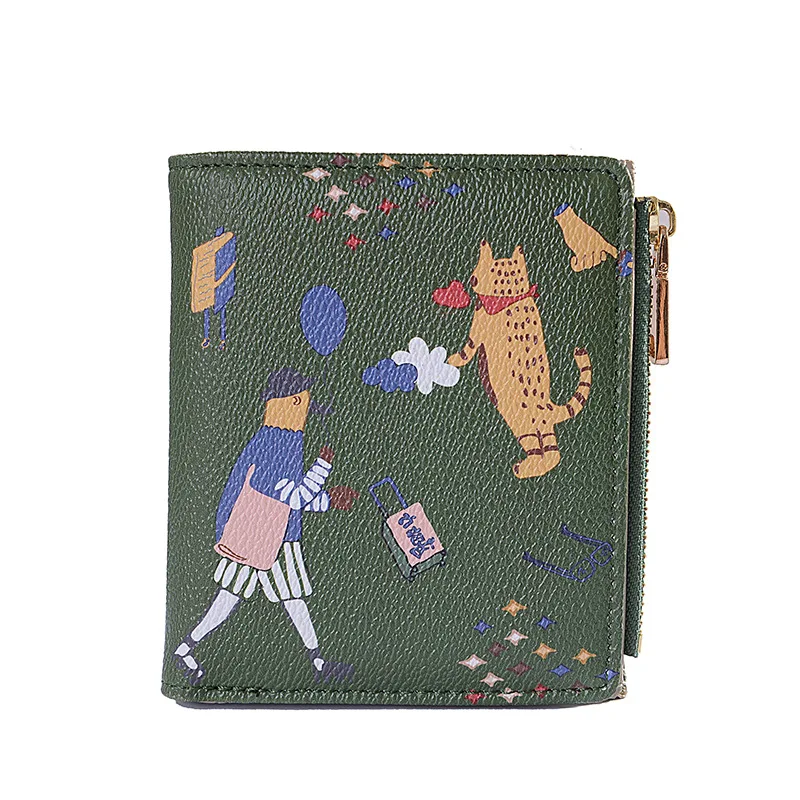 Fashion Designer Women Heart Zipper Short Wallet PU Cartoon Fold Bank Credit Card Photo Boys Girls Purse Wallets | Багаж и сумки