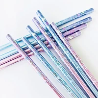 4pcslot bright shiny stars hb standard wooden pencil student stationery writing drawing pencils school office supply