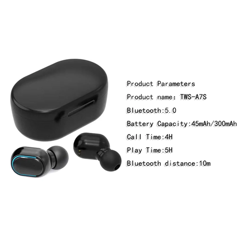 Спортивные A7S мини беспроводные TWS наушники Bluetooth V5.0 с микрофоном Handsfree In Ear
