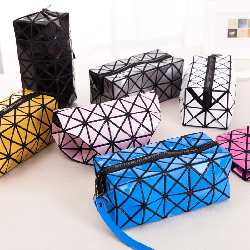 

Luxury Folding Diamond Lattice Trousse Maquillage Depliante Professionnel 2021 Waterproof Foldable Cosmetic Organizer Dustproof