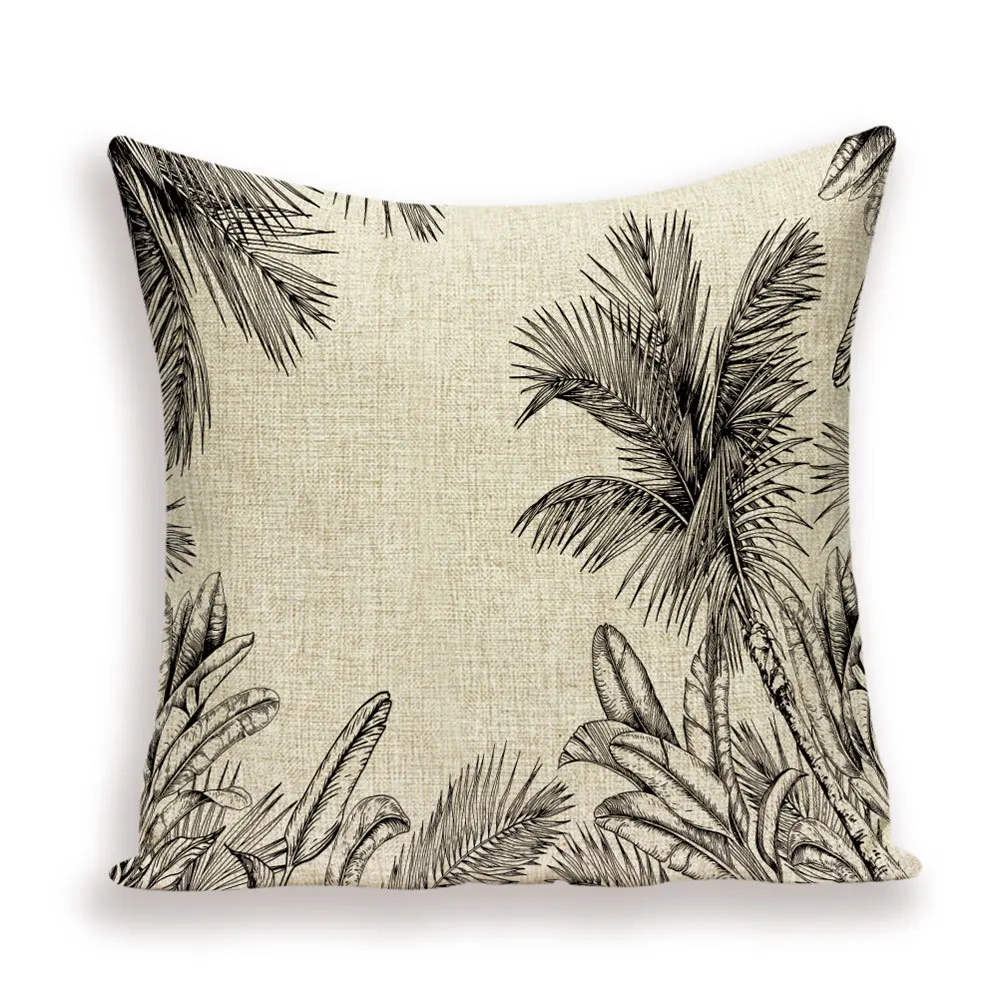 Тропические растения чехол для подушки джунгли диван кровать наволочки льняные