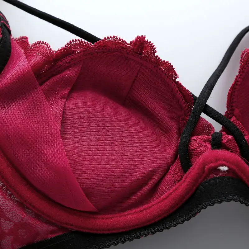 

Women Sexy Bra Set Front Closed Push Up Brassiere Panties Underwire Underwear Solid Female Lingerie Briefs bralette Lingerie
