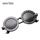 Солнцезащитные очки женские круглые, черные, в стиле ретро