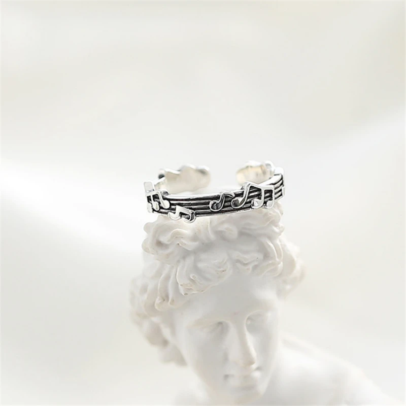 2020 Модные Винтажные Регулируемые кольца в виде музыкальных нот стиле ретро