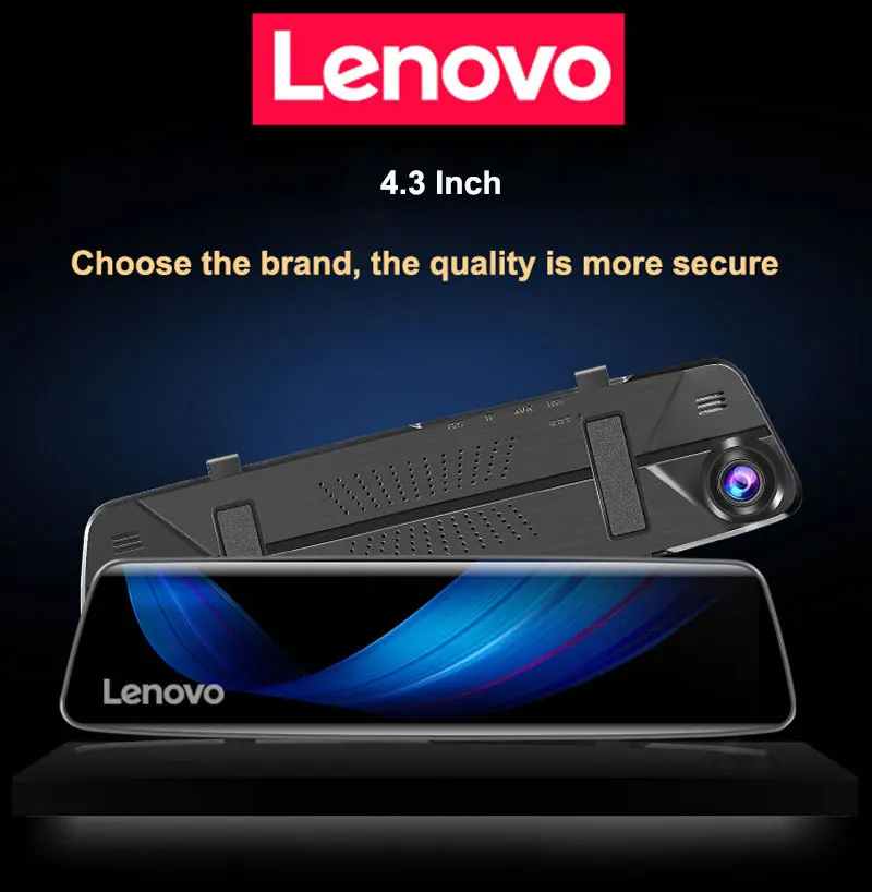 Оригинальное lenovo 4,3 ''зеркало заднего вида с 16 Гб TF камерой, видеорегистратор Full HD 1080P ips, сенсорный экран, ночное видение, Автомобильные видеорегистраторы, видеорегистраторы