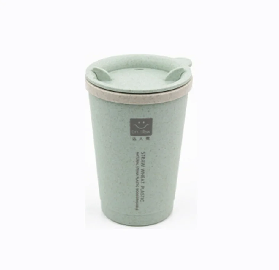 

280ML Double-wall Insulation Wheat Fiber Straw Coffee Cup Travel Mug Leakproof