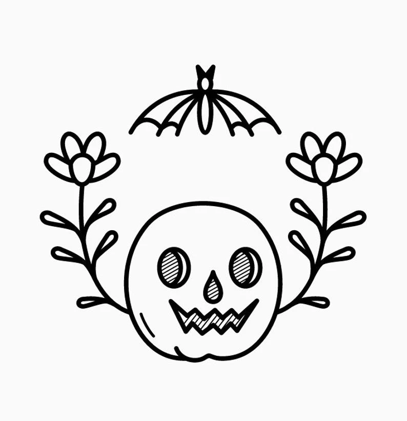 

Pumpkin Bat Floral - T-shirt Shirts Flowers Fall October Costume Carving Shirt Season Decor Decorations-J794