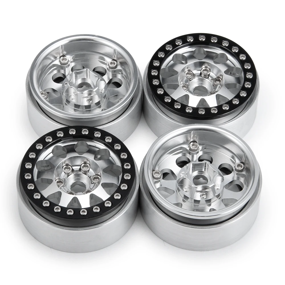 

YEAHRUN 4Pcs/lot 1.9inch Aluminum Beadlock Wheel Rims for D90 SCX10 CC01 TRX4 1/10 RC crawler Car Parts