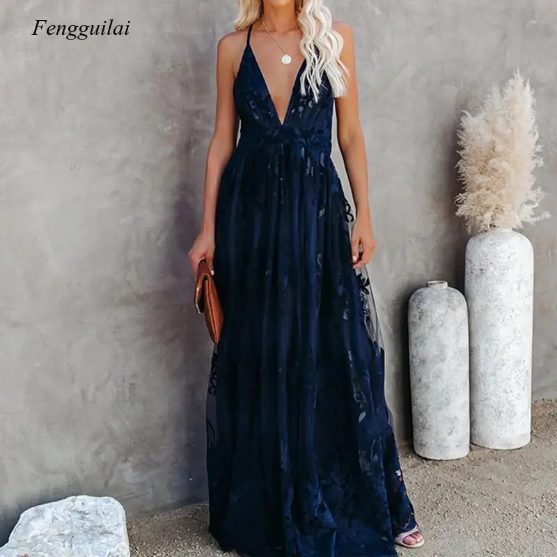 

Летнее женское платье-макси из тюля, привлекательное белое кружевное длинное пляжное платье-туника с разрезом